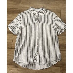 Panama Jack Men's Linen Blend Short Sleeve Casual Button Down Size Large